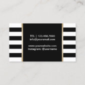 Koch Bäckerei Catering Moderne Schwarz-Weiß Streif Visitenkarte (Rückseite)