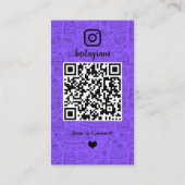 Koch Bäckerei Instagram Lila Patisserie QR Visitenkarte (Rückseite)