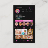 Koch Bäckerei Instagram Pink Konditorei QR Visitenkarte (Vorderseite)