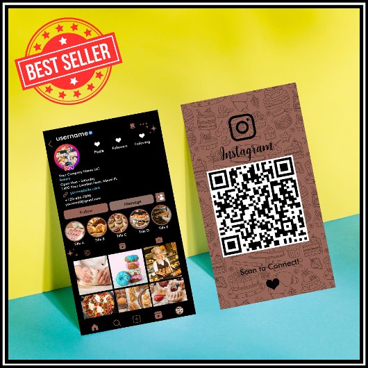 Koch Bäckerei Instagram Terracotta Konditorei QR Visitenkarte