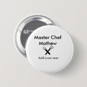 Koch-Bäckerei-Meister Koch hinzufügen Textname Cut Button (Vorne & Hinten)