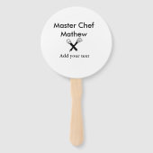 Koch-Bäckerei-Meister Koch hinzufügen Textname Cut Fächer (Rückseite)