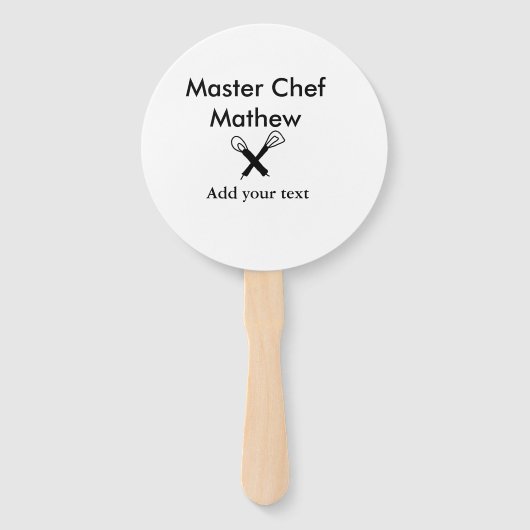 Koch-Bäckerei-Meister Koch hinzufügen Textname Cut Fächer (Vorderseite)