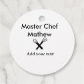 Koch-Bäckerei-Meister Koch hinzufügen Textname Cut Geschenkanhänger (Rückseite)