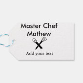 Koch-Bäckerei-Meister Koch hinzufügen Textname Cut Geschenkanhänger (Rückseite Horizontal)