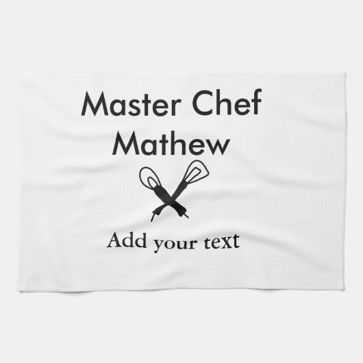 Koch-Bäckerei-Meister Koch hinzufügen Textname Cut Geschirrtuch (Horizontal)