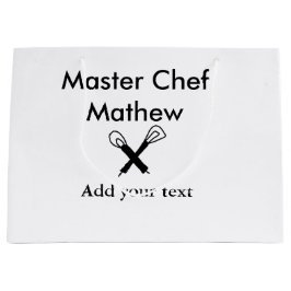 Koch-Bäckerei-Meister Koch hinzufügen Textname Cut Große Geschenktüte