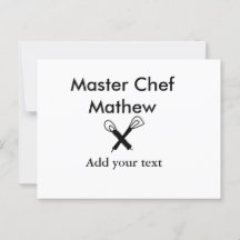 Koch-Bäckerei-Meister Koch hinzufügen Textname Cut