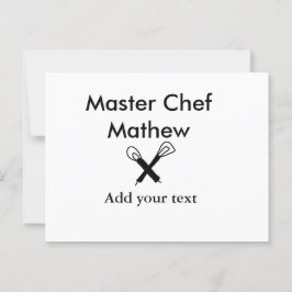 Koch-Bäckerei-Meister Koch hinzufügen Textname Cut Postkarte