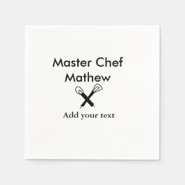 Koch-Bäckerei-Meister Koch hinzufügen Textname Cut Serviette