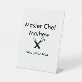 Koch-Bäckerei-Meister Koch hinzufügen Textname Cut Sockelschild