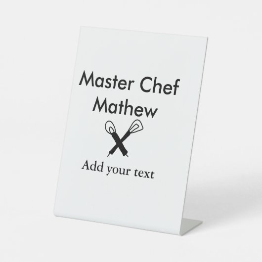 Koch-Bäckerei-Meister Koch hinzufügen Textname Cut Sockelschild (Vorderseite)