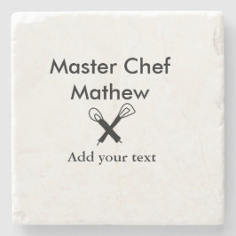 Koch-Bäckerei-Meister Koch hinzufügen Textname Cut Steinuntersetzer