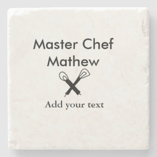 Koch-Bäckerei-Meister Koch hinzufügen Textname Cut Steinuntersetzer