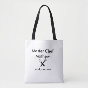 Koch-Bäckerei-Meister Koch hinzufügen Textname Cut Tasche