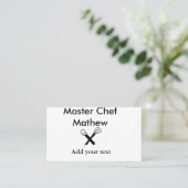 Koch-Bäckerei-Meister Koch hinzufügen Textname Cut Visitenkarte (Stehend Vorderseite)
