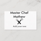 Koch-Bäckerei-Meister Koch hinzufügen Textname Cut Visitenkarte (Rückseite)