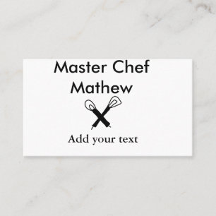 Koch-Bäckerei-Meister Koch hinzufügen Textname Cut Visitenkarte