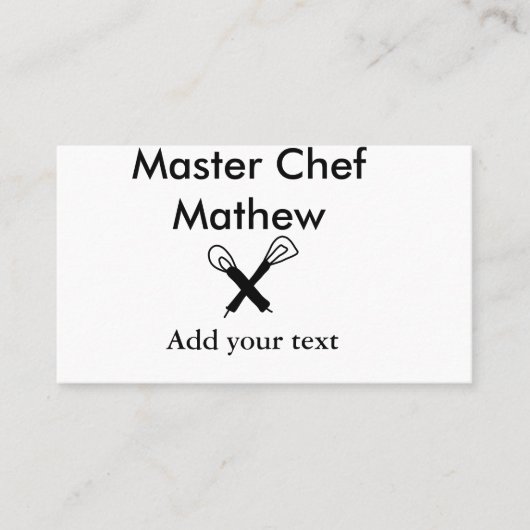 Koch-Bäckerei-Meister Koch hinzufügen Textname Cut Visitenkarte (Vorderseite)