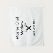 Koch-Bäckerei-Meister Koch hinzufügen Textname Cut Wandteppich (Vorderseite)