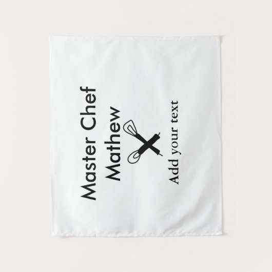 Koch-Bäckerei-Meister Koch hinzufügen Textname Cut Wandteppich (Vorderseite)