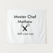 Koch-Bäckerei-Meister Koch hinzufügen Textname Cut Wandteppich (Vorderseite (Horizontal))