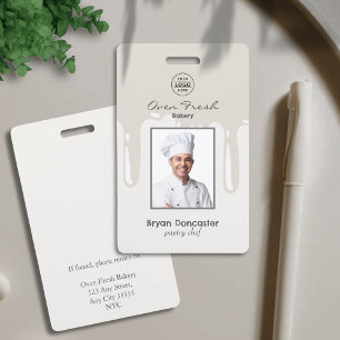 Koch Bäckerei Mitarbeiter Foto Logo Grau Ausweis