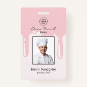 Koch Bäckerei Mitarbeiter Foto Logo Pink Ausweis (Vorderseite)