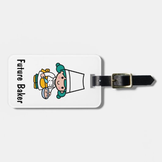 Koch/Bäckermädchen in der Schürze Gepäckanhänger (Vorderseite horizontal)