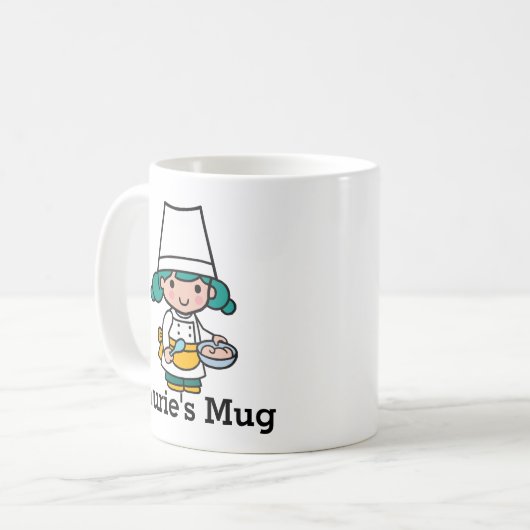 Koch/Bäckermädchen in der Schürze Kaffeetasse (Vorderseite Links)