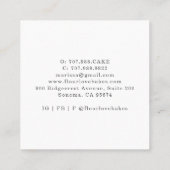 Koch Baker Baker Bakers Quadratische Visitenkarte (Rückseite)