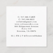 Koch Baker Konditorei Wasserfarben Backwerkzeuge U Quadratische Visitenkarte (Rückseite)