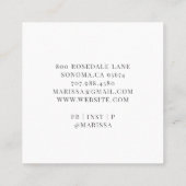 Koch Baker Platinum Gold Glitzer Tropfen Quadratische Visitenkarte (Rückseite)