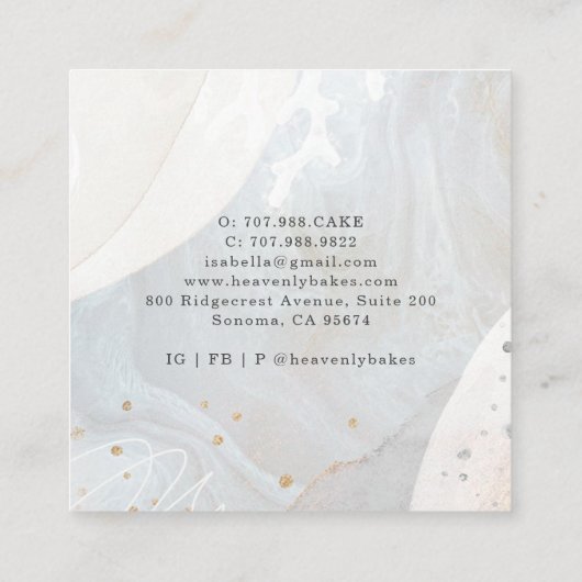 Koch Baker's Tools Business Card für Bäckerei Kond Quadratische Visitenkarte (Rückseite)