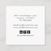 Koch Baker's Utensils Cupcake Bäckerei Konditorei Quadratische Visitenkarte (Rückseite)