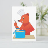 Koch Bear Cooking Soun Fun Animal Kitchen Einladung (Stehend Vorderseite)