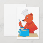 Koch Bear Cooking Soun Fun Animal Kitchen Einladung (Vorne/Hinten)