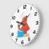Koch Bear Cooking Soun Fun Animal Kitchen Große Wanduhr (Winkel)
