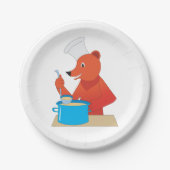 Koch Bear Cooking Soun Fun Animal Kitchen Pappteller (Vorderseite)