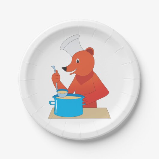 Koch Bear Cooking Soun Fun Animal Kitchen Pappteller (Vorderseite)