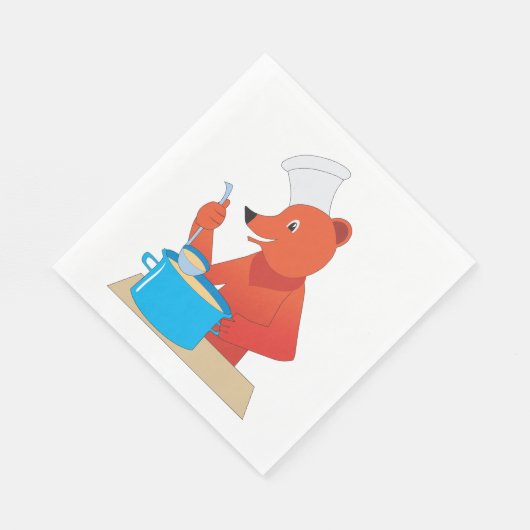 Koch Bear Cooking Soun Fun Animal Kitchen Serviette (Ecke)