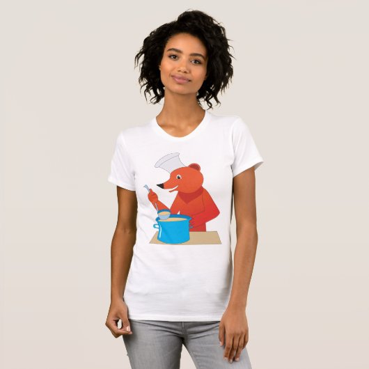 Koch Bear Cooking Soun Fun Animal Kitchen T-Shirt (Vorne ganz)