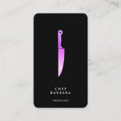 Koch Black Lila Knife Caterer Moderne Visitenkarte (Vorderseite)