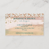 Koch Blush Pink Bäckerei Grün Glitzer Kuchen Visitenkarte (Rückseite)