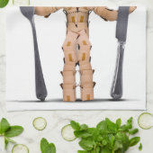 Koch Box Mann mit Besteck Geschirrtuch (Gefaltet)