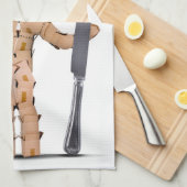 Koch Box Mann mit Besteck Geschirrtuch (Viertel Falte)