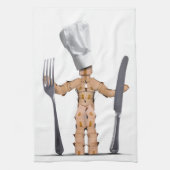 Koch Box Mann mit Besteck Geschirrtuch (Vertikal)