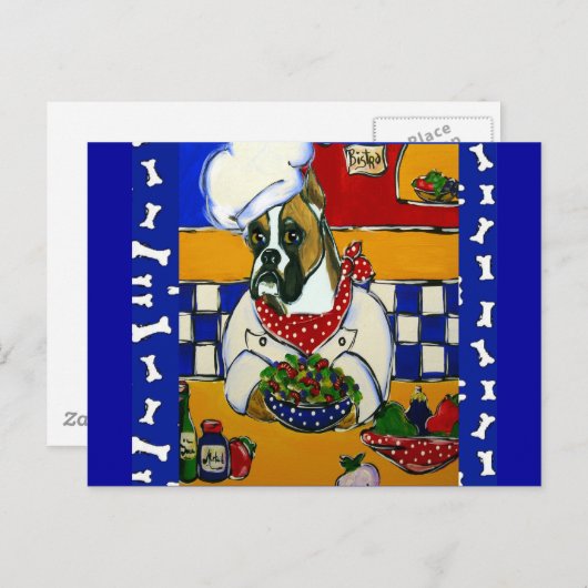 Koch Boxer Dog Postkarte (Vorne/Hinten)