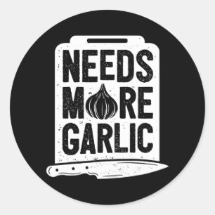 Koch braucht mehr Knoblauchfreunde Männer Kochen Runder Aufkleber