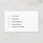 Koch braun visitenkarte (Rückseite)